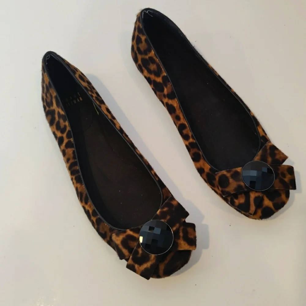 Stuart Weitzman Leopard Print Flats